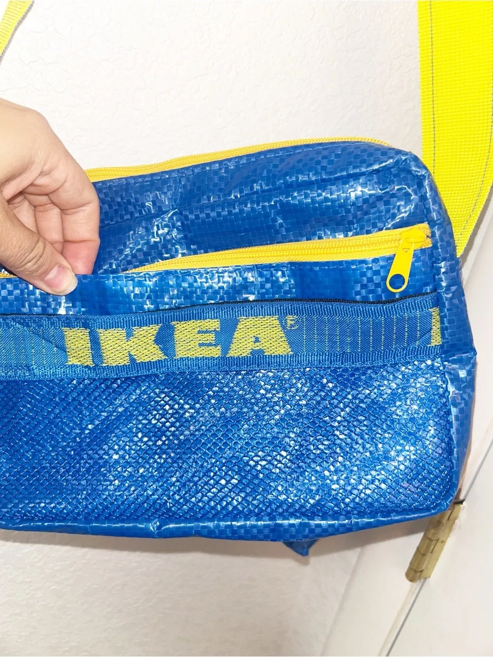 IKEA Bundle The Crossbody Blue Bag With Mini IKEA Duffle Bag Charm/Change Purse